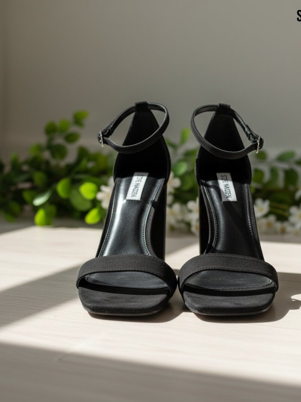 * STEVE MADDEN Tiaa Two-Piece Dress Sandals BLACK 9M *